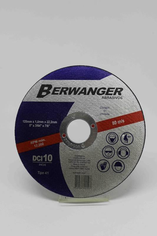 DISCO DE CORTE DCI 10 5" - 125 X 1,0 X 22,2MM - 5 POLEGADAS - BERWANGER