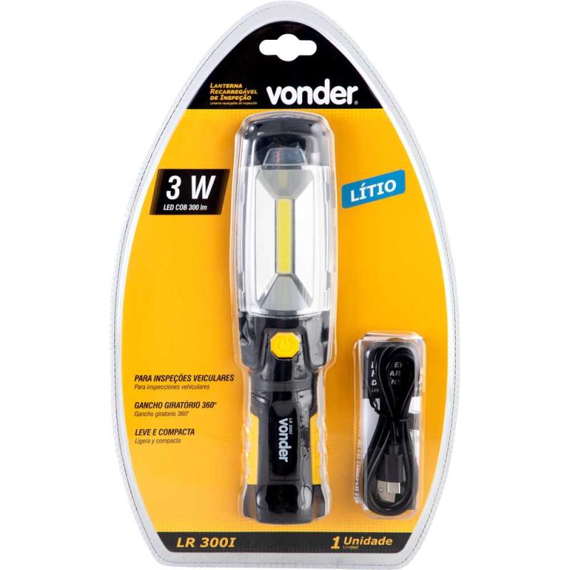 LANTERNA RECARREGAVEL 3W LR300I - VONDER