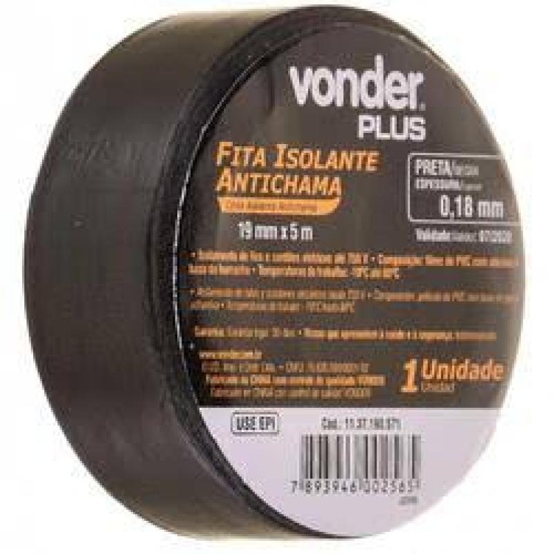 FITA ISOLANTE 19MMX05M PRETA - VONDER PLUS