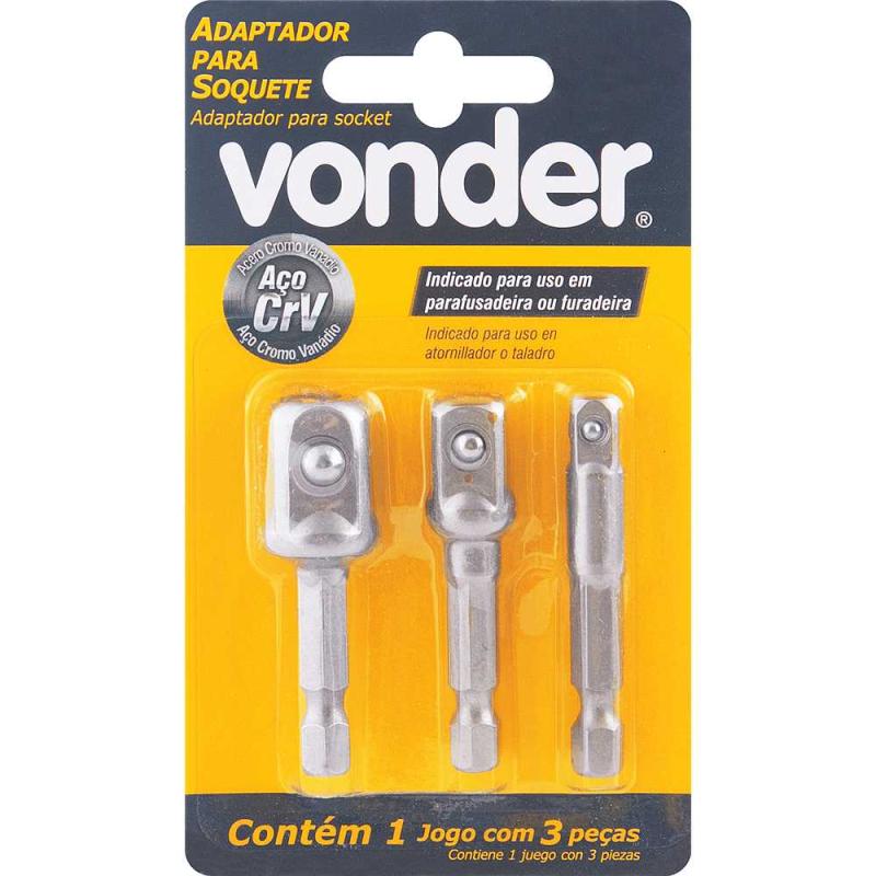 ADAPTADOR P/ SOQUETES JG C/3PCS - VONDER