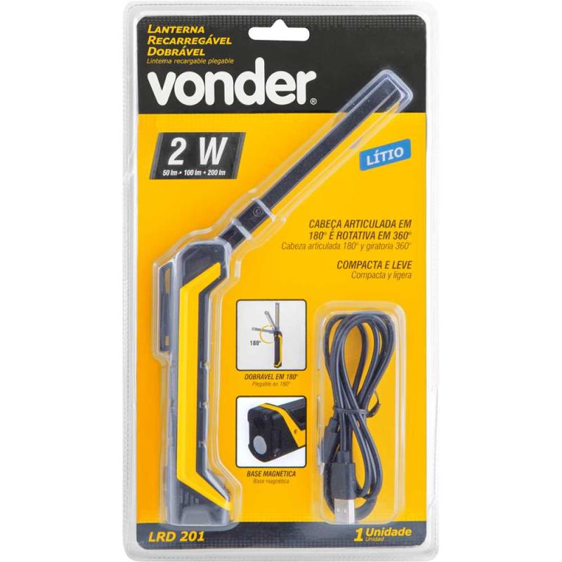 LANTERNA LED RECARREGAVEL E DOBRAVEL LRD201 - VONDER