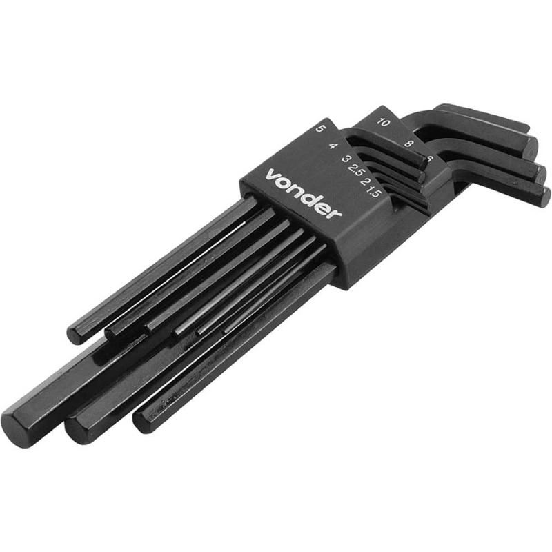JOGO CHAVE ALLEN 1,5A10MM 9PC LONGA - VONDER