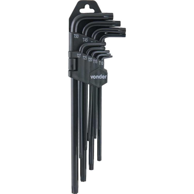 JOGO CHAVE TORX 9PC T10-T50 LONGA VONDER