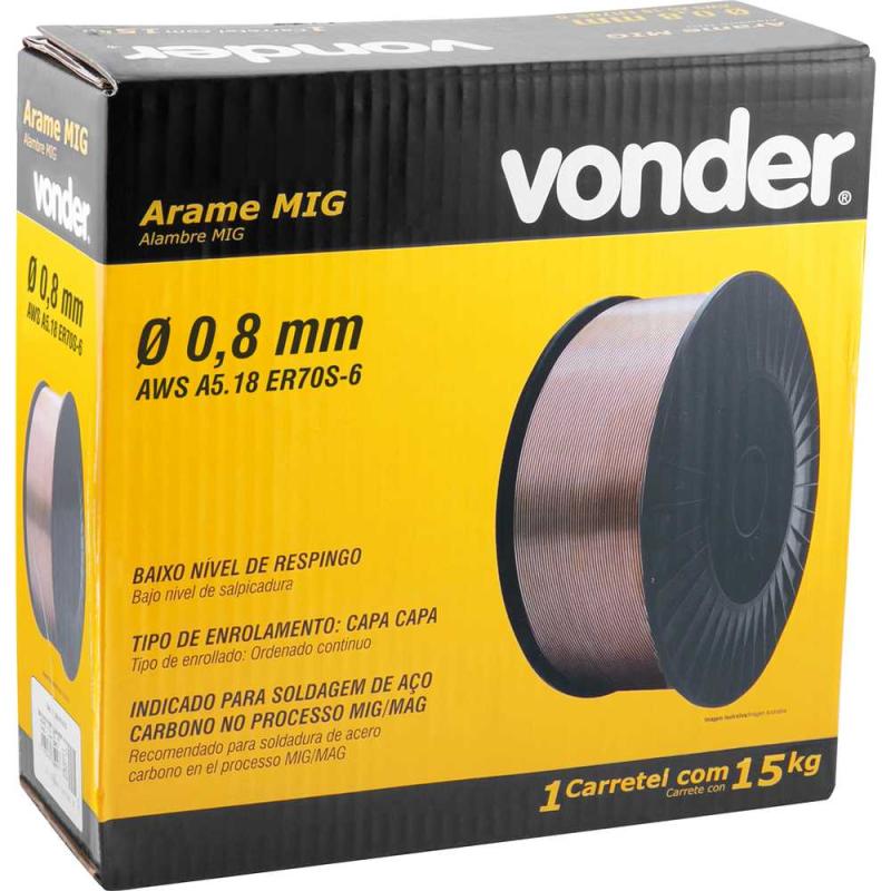 ARAME MIG 0,8MM CARRETEL 15KG - VONDER