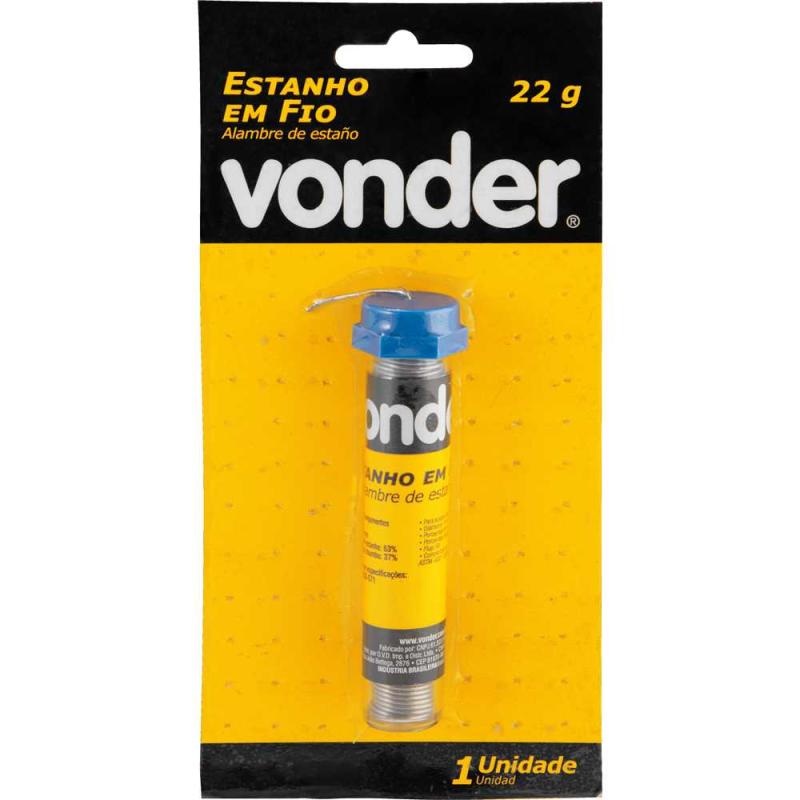 ESTANHO FIO 1MM 63X37 TUBINHO 22G - VONDER (B)