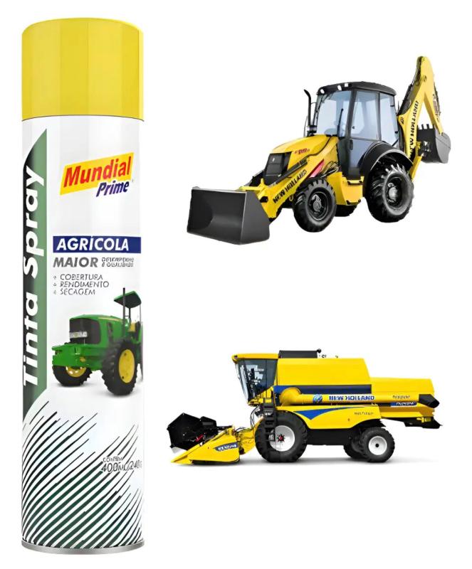 TINTA SPRAY AGRICOLA AMARELO NEW HOLLAND 400ML - MUNDIAL PRIME