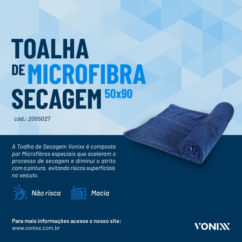 TOALHA MICROFIBRA SECAGEM 50X90 350GSM - VONIXX