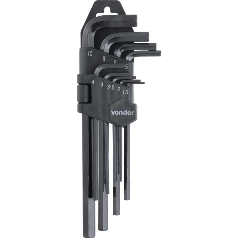 JOGO CHAVE ALLEN 1,5A10MM 9PC CURTA - VONDER