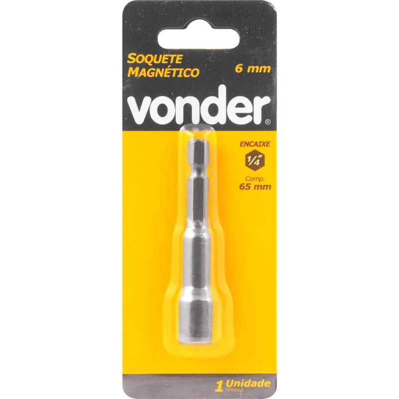 SOQUETE 1/4" MAGNETICO 6MM - VONDER