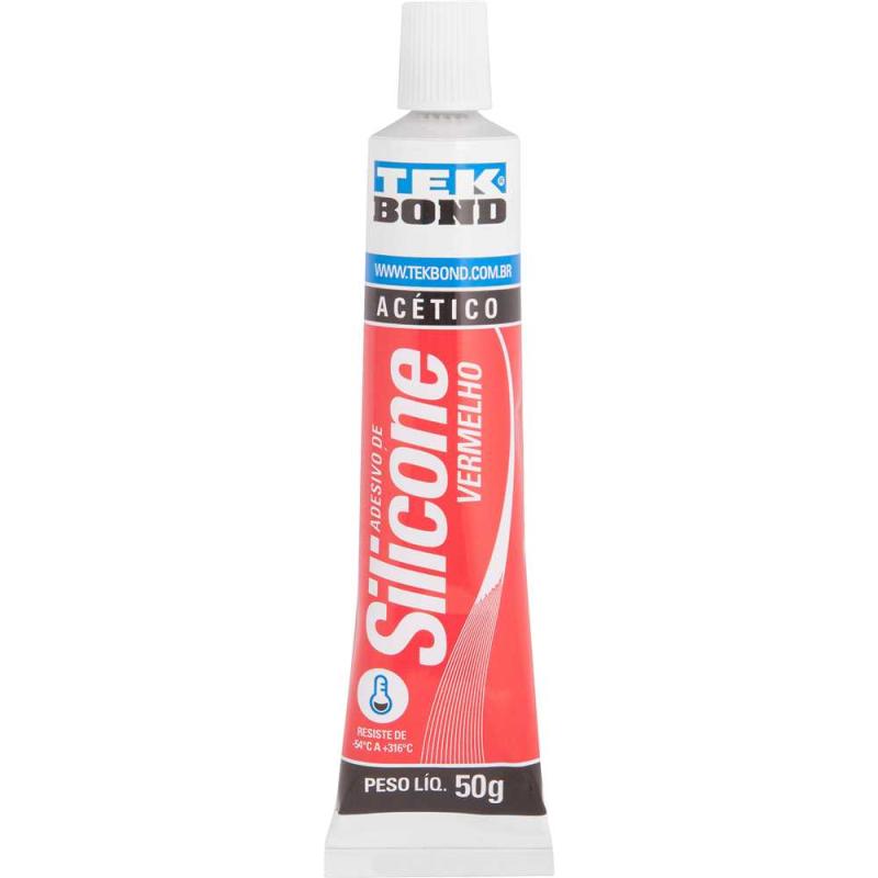 SILICONE ACETICO 50G VERMEMHLO ALTA TEMPERATURA - TEK BOND