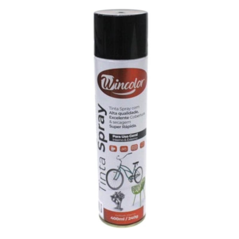 TINTA SPRAY WINCOLOR 400ML PRETO BRILHO