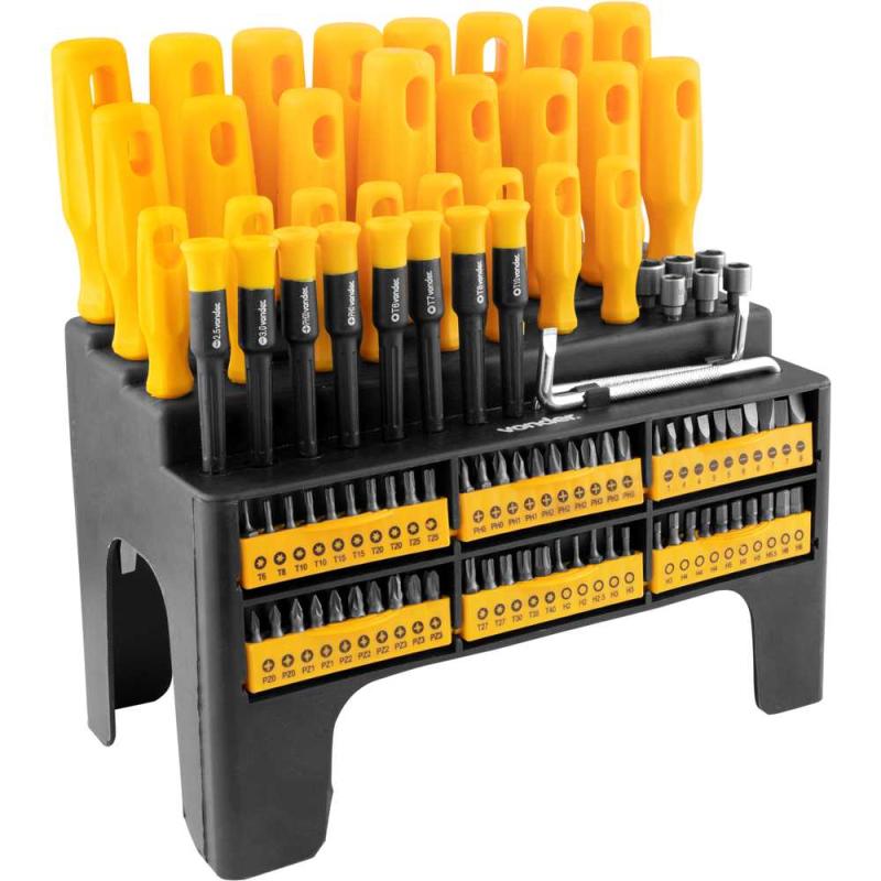 JOGO FERRAMENTAS FENDA/PHIL/TORX/PREC 100PCS