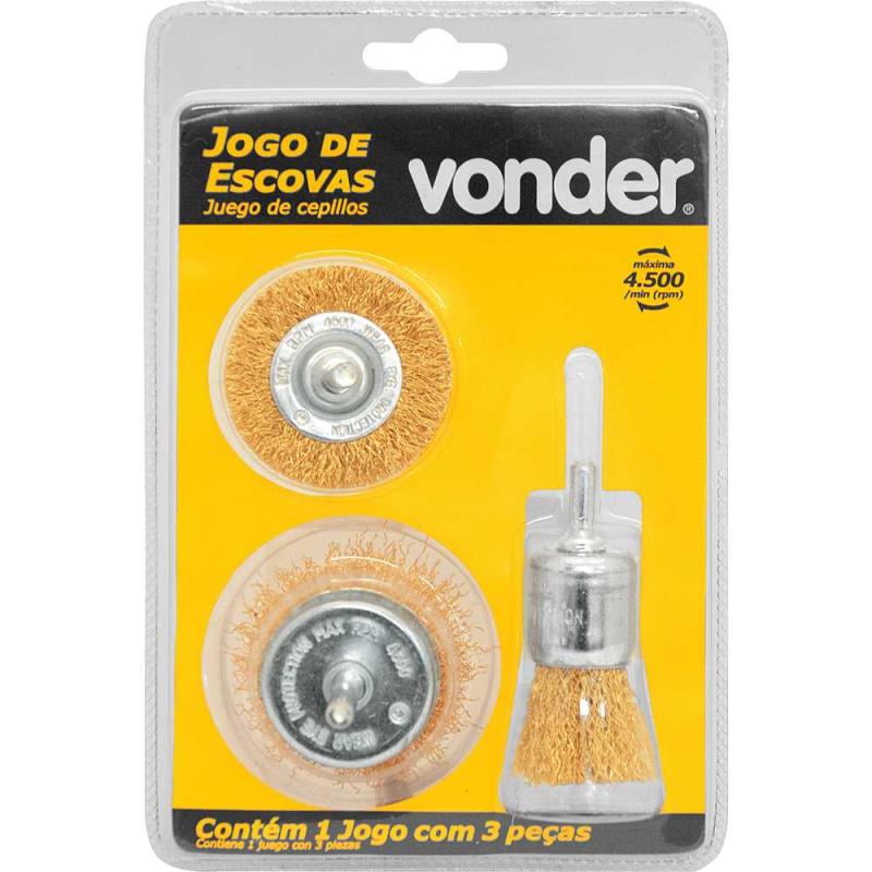 JOGO ESCOVA CIRCULAR / COPO / PINCEL - VONDER