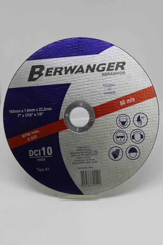 DISCO DE CORTE DCI 10 7" - 180 X 1,6 X 22,2MM - BERWANGER