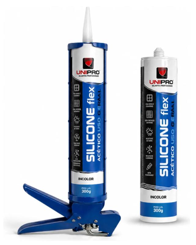 SILICONE ACETICO FLEX INCOLOR CARTUCHO 250G - UNIPRO