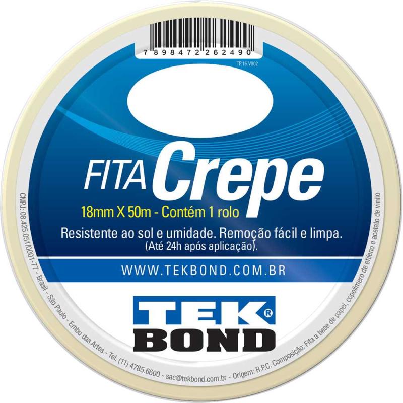 FITA CREPE 18MMX50M USO GERAL - TEKBOND