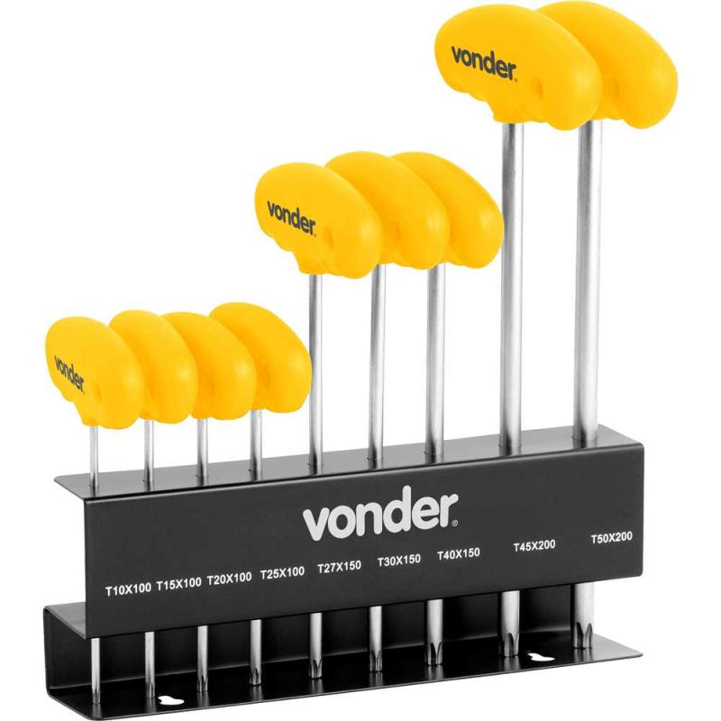 JOGO CHAVE TORX 9PC T10-T50 CABO T - VONDER