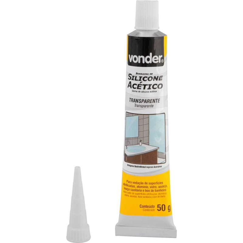 SILICONE ACETICO TRANSP 50G (TUBETE) - VONDER
