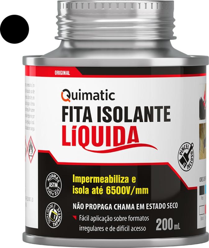 FITA ISOLANTE LIQUIDA 200ML PRETA QUIMATIC