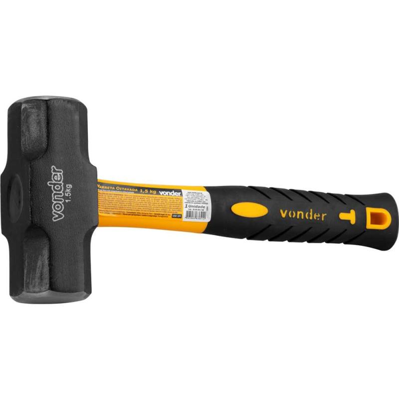 MARRETA OITAVADA COM CABO FIBRA 1,5KG - VONDER
