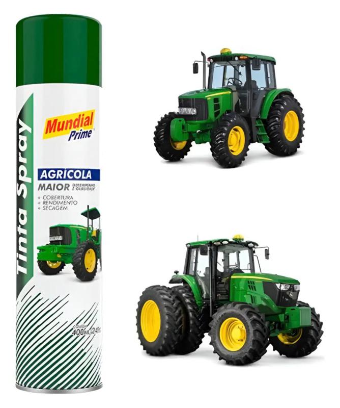 TINTA SPRAY AGRICOLA  VERDE JOHN DEERE 400ML - MUNDIAL PRIME