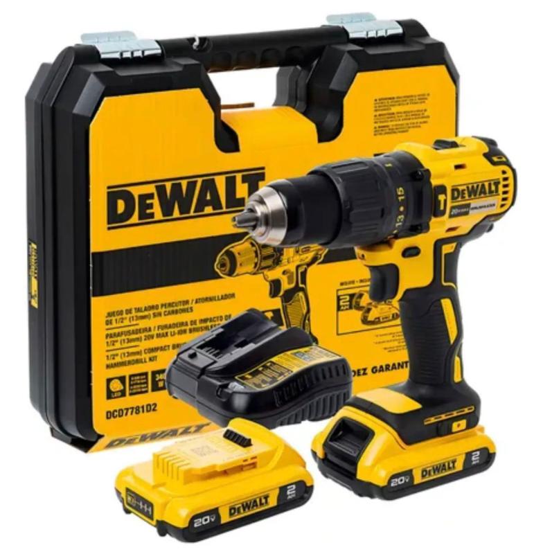 PARAFUSADEIRA E FURADEIRA 20V MAX LITIO 2BAT 2AH DCD7781 - DEWALT