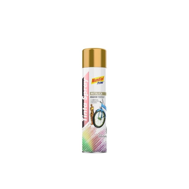 TINTA SPRAY 400ML METALICA DOURADO - MUNDIAL PRIME