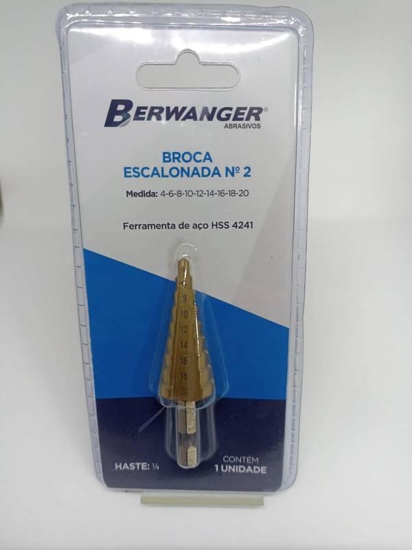 BROCA ESCALONADA N2 4-20 COM HASTE 6MM - BERWANGER