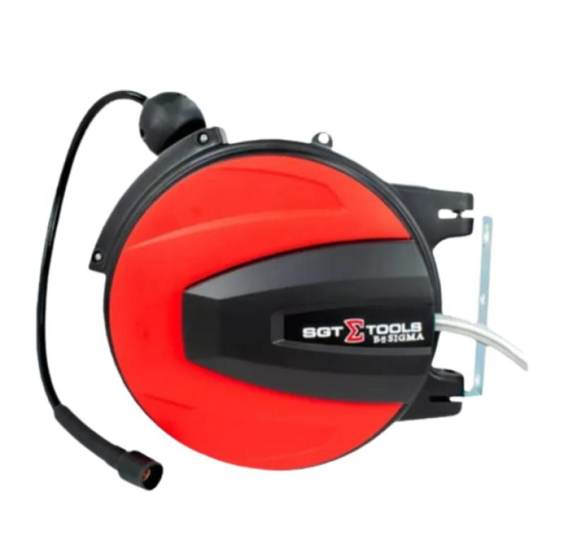 CARRETEL ENROLADOR MANGUEIRA DE AR HIBRIDA 8MM X 12MM 10 METROS - SGT9002 - SIGMA TOOLS