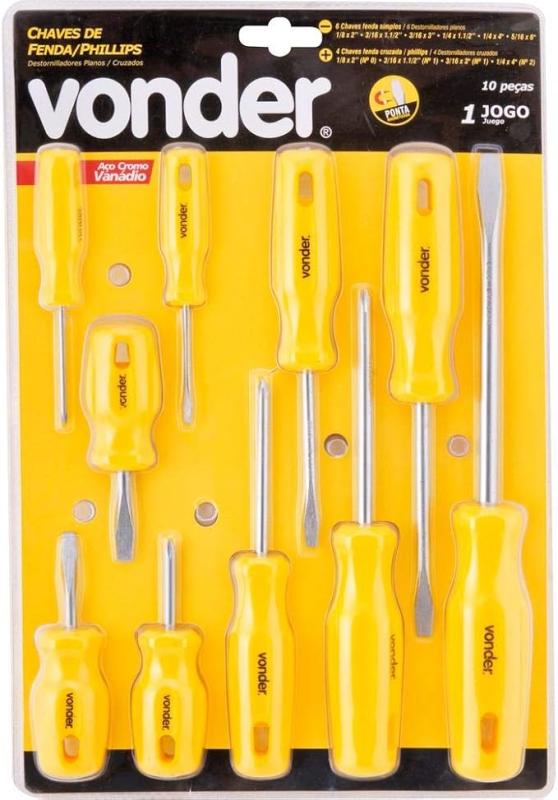 JOGO FENDA / PHILLIPS 10 PEÇAS - VONDER